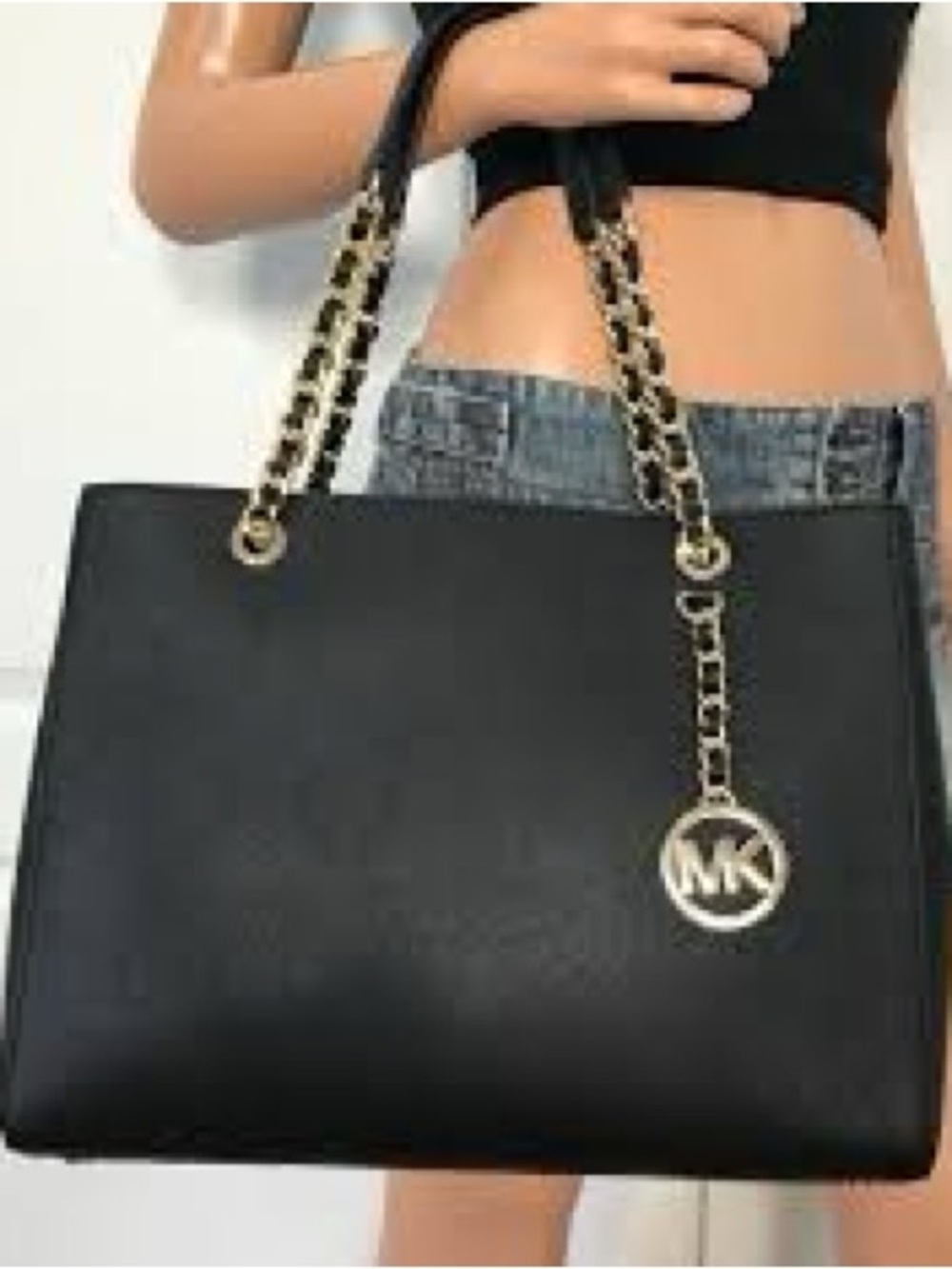 NWT MICHAEL Michael Kors Large Susannah Saffiano Leather Tote Bag - Navy Blue - Picture 15 of 16